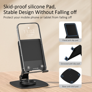 Soporte de escritorio móvil perezoso al por mayor 360 soporte antideslizante giratorio Mini soporte portátil para teléfono tableta soporte con hub USB - Product Image 2
