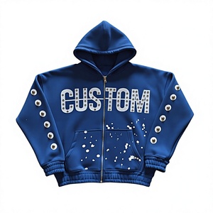 Hoodie personnalisé en molleton teint, coupe oversize pour les marques de streetwear américaines, broderie ton sur ton, faible MOQ - Product Image 2