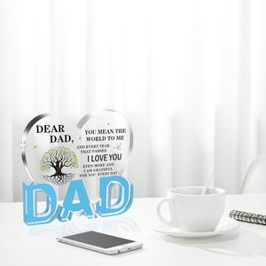Acryl-Herzplakette mit Baumgrafik - Vatertag Geburtstag Valentinstag Weihnachtsgeschenke für Papa Ehefrau - 3,9x3,7 Zoll Erinnerungsgeschenk - Product Image 6