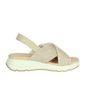 Sandalo con Zeppa Bassa da Donna Carmela Beige con Cinturino Incrociato e Plateau – Comfort Estivo - Product Image 3
