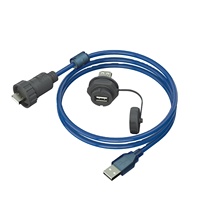 IP65 2,0 versión USB enchufe montaje en Panel frontal conector hembra 24AWG Cable enchufe para equipo de señal de transmisión
