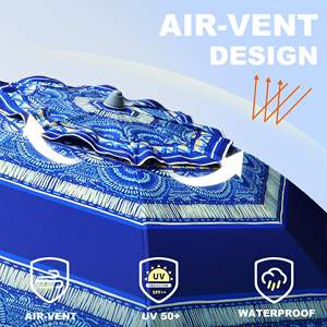 Vente en gros de haute qualité Bohème <span class=keywords><strong>Bali</strong></span> Portable extérieur Protection UV Parasol de plage Parapluies de plage en polyester avec plateau de table - Product Image 2