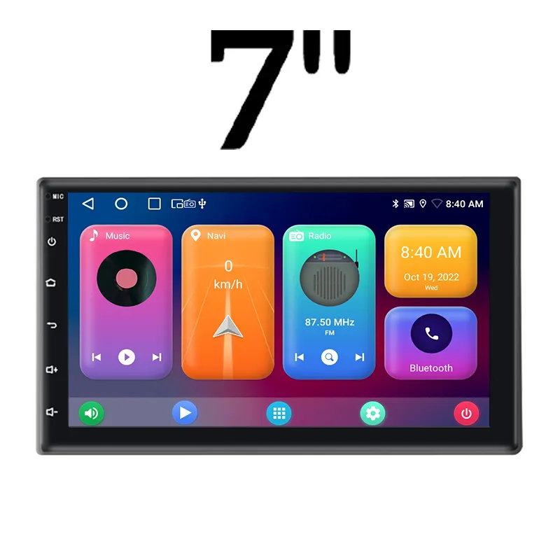 Universal 2 din radio fm gps navigation player touch screen audio 7 inch android 12 car stereo