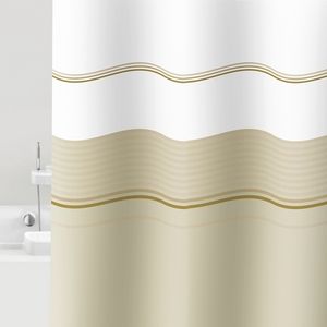 Rideau de douche moderne imprimé en 3D motif vanille 180x200cm, imperméable en PEVA et PVC avec crochets en plastique pour salle de bain - Product Image 1