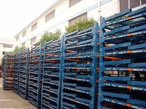 Euro tùy chỉnh wlded kho sơn tĩnh điện đóng mở <span class=keywords><strong>Stackable</strong></span> hậu cần cứng nhắc thép dây kim loại lưới lưu trữ Pallet lồng - Product Image 5