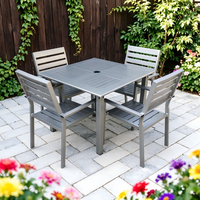 Ensemble de salle à manger carré en aluminium pour patio, résistant aux intempéries, table et chaises pour jardin, hôtel, villa