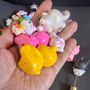 Cuentas de Personajes de Animales de Dibujos Animados <span class=keywords><strong>3D</strong></span> Kawaii para Niños, Cuentas de Gato KT para Bolígrafos, Llaveros y Materiales de Joyería DIY - Product Image 3