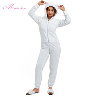 Nouvel arrivage de vêtements de nuit d'hiver à capuche vêtements de nuit en polaire ours en peluche Onesie vêtements de salon pyjamas pour femmes