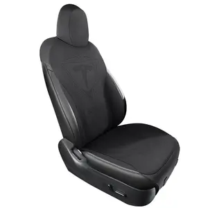 Housse de siège de voiture de luxe imperméable en fourrure de coussin CustomPremium pour Tesla 3 Y