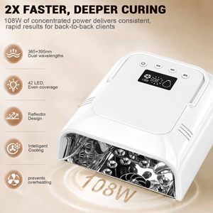 New Arrival 108W High Power Professionals Led Gel Dryer <b>Nail</b> Lamp Customizable Salon <b>Equipment</b> Metal <b>Nail</b> with Fan - Product Image 5