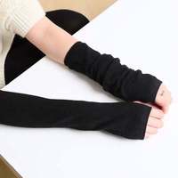I-0105 Nouveaux mittons longs tricotés sans doigts, chauds et extensibles, unisexe, en crochet, demi-doigts, gants longs – Vente chaude
