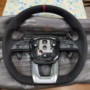 Volante de Fibra de Carbono Forjado Personalizado para <span class=keywords><strong>Audi</strong></span> <span class=keywords><strong>A3</strong></span> 8V <span class=keywords><strong>8L</strong></span> A4 B8 B9 B7 A6 C8 C7 TT 8J Q3 Q5 S4 B8.5 Q7 A5 R8 <span class=keywords><strong>RS3</strong></span> S3 - Product Image 4