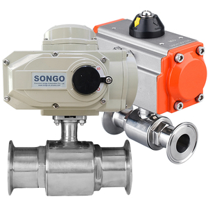Vanne à boisseau sphérique motorisée sanitaire 2 voies SS304 Tri-Clamp - Product Image 1