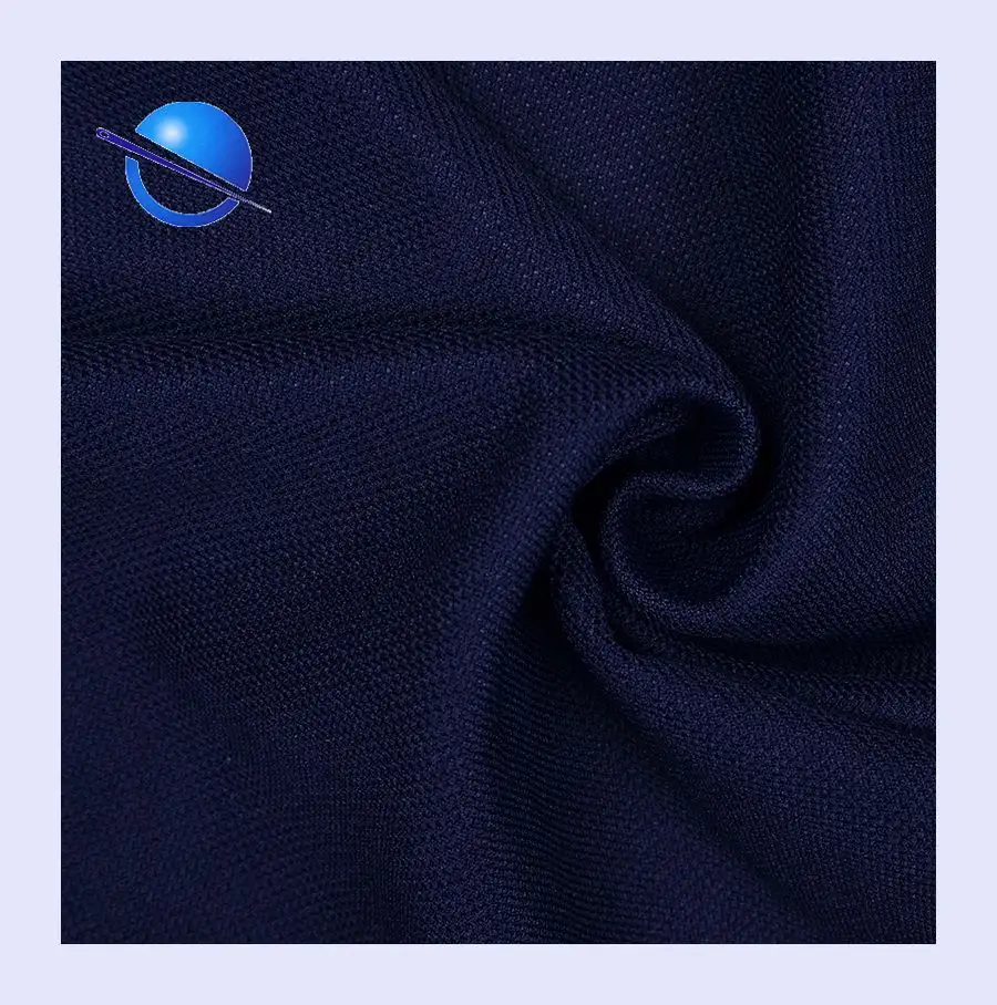 Yüksek kaliteli % 100% poly interlock örgü tekstil tarafından üretilen yuvarlak makine konfeksiyon için