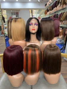 Peluca Bob 100% Cabello Humano, SDD 10 Pulgadas # Peluca Bob Lacia con Cierre 5x5 99J, Peluca de Cabello Humano Virgen Vietnamita - Product Image 5