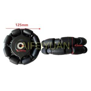 Venda quente 360 ° Movimento Omnidirecional 125mm PU <span class=keywords><strong>Omni</strong></span> Roda 2LR-125 Gery Rodízio Giratório 2LR-125 Poliuretano Preto Omnidirection - Product Image 4