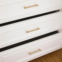 Poignée de meuble moderne en laiton, poignée longue en T pour armoire, tiroir, commode