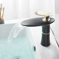 Robinets de salle de bain à poignée unique, noir, élégant, monotrou, lavabo, évier, mélangeur chaud et froid, robinets de salle de bain