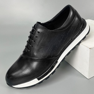 Chaussures habillées et de bureau pour hommes en cuir véritable style anglais, lacées, peintes à la main, couleur bonbon, légères, antidérapantes, confortables - Product Image 1