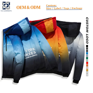 Veste à capuche unisexe ombrée pour l'hiver |   Manteau oversize imperméable épais style streetwear dégradé |   Pull tendance pour un look décontracté - Product Image 1