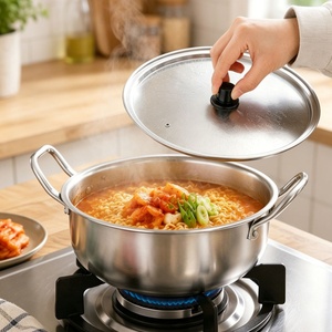 <b>Small</b> Instant Noodle <b>Pot</b> Korean Style Glossy Ramen <b>Pot</b> Gas Stove Compatible Round <b>Lid</b> Cross-border Internet Sensation - Product Image 3