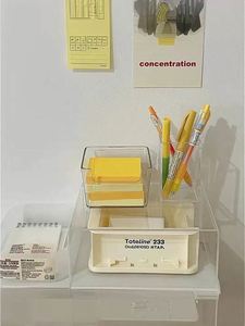 Memo Account Storage and Organizing Box Desktop Student Transparent Box Acrylic Girl Heart Cute Storage Box - Product Image 4