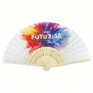 Eco-Friendly Bamboo <b>Folding</b> Hand Fan Custom Logo Sustainable Bamboo Crafted for Business Wedding Personalized Painted Flower - Product Image 2