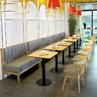 Prix de gros usine, conception gratuite, mobilier de restaurant moderne nordique en bois écologique et durable, ensemble de tables et chaises, banquette