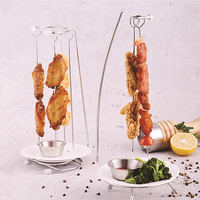 Accesorios de Cocina para Restaurantes al Aire Libre, Soporte para Brochetas de Acero Inoxidable con Plato