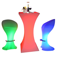 Tables à cocktail hautes avec éclairage LED pour restaurant, bar à salades, bar à vin, KTV, usage domestique, ensemble à vendre