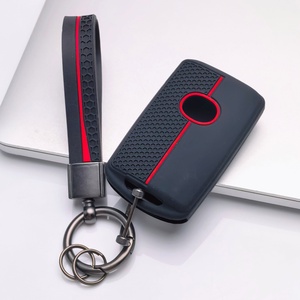 Housse de clé en silicone compatible avec Mazda 3 6 CX3 CX5 CX9 MX5 Miata, clé intelligente à 3 boutons (verrouillage, déverrouillage et fonction panique) - Product Image 4