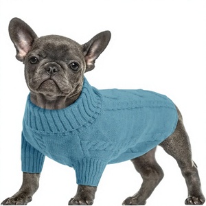Suéter de punto trenzado clásico de cuello alto para perros pequeños Queenmore, grueso y cálido para clima frío, ideal para Navidad, para <span class=keywords><strong>Chihuahua</strong></span>, Bulldog, Dachshund - Product Image 1