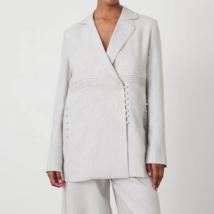 Abbigliamento <span class=keywords><strong>donna</strong></span> taglie forti personalizzato set primavera Casual camicia di <span class=keywords><strong>lino</strong></span> cotone camicette morbida manica lunga con scollo a V - Product Image 1