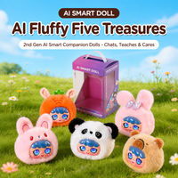 Peluche Intelligente à Commande Vocale avec Écran HD et Yeux Connectés, Breloque de Sac IA Intelligente, Cadeaux pour Enfant, Jouets en Peluche Panda Confortables