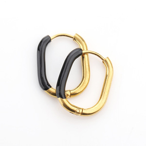 Pendientes Huggie de Aleación de Zinc Geométricos Chapados en Oro de 18k Cinco Colores Joyería de Moda Unisex - Product Image 4