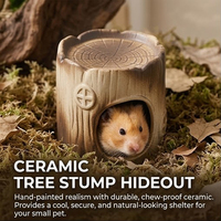 Niche de cachette pour tortue, en céramique, écologique, réutilisable, pour l'élevage de petits animaux, rafraîchissement estival, luxe, moderne, décoration de terrarium type maison d'arbre