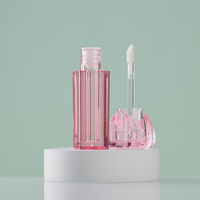 Tube de gloss à lèvres personnalisé avec logo, 2,5 ml, pour emballage cosmétique, tube de gloss rose, tube de rouge à lèvres liquide avec applicateur