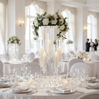 Candélabres en acrylique transparent à 5 bras pour centres de table de mariage, décoration, chandelier