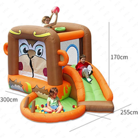 Château gonflable géant à thème Roi Singe pas cher pour enfants, avec toboggans, pour parc d'attractions et jeux d'extérieur