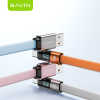 Kabel USB Type C BAVIN 4 Warna CB431 1m 66W 480Mbps Transfer LED Digital Display