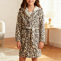 Peignoir à capuche pour filles, vente chaude, imprimé personnalisé, 100% polyester, peignoir tendance pour filles, vêtements de nuit chauds d'hiver, pyjamas