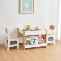 Table et chaises de jeu éducatives modernes en bois pour enfants, pour salon - Table d'apprentissage durable en bois massif pour enfants