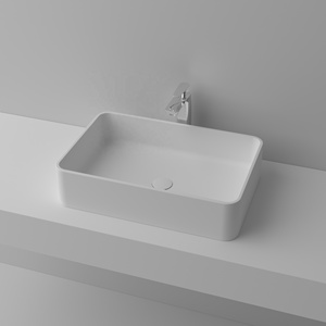 Pour Empolo Évier À La Main Moderne Nordique Pierre Artificielle Bassin Vanité <span class=keywords><strong>Poser</strong></span> Meuble <span class=keywords><strong>Vasque</strong></span> Salle De Bain Égouttoir Fabricateur Lavama - Product Image 1