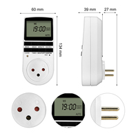Minuteur numérique électronique programmable hebdomadaire 24h/24, 16A, avec prise électrique pour UE/US/CN