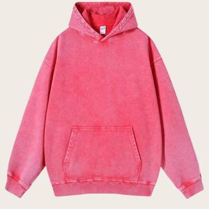 เสื้อฮู้ดดี้ทรงบ็อกซี่ผู้ชาย ผ้าฝ้าย 100% แบบโอเวอร์ไซส์ ไหล่ตก สไตล์วินเทจฟอกสี  ผลิตตามสั่งจากโรงงาน ขายส่ง - Product Image 2