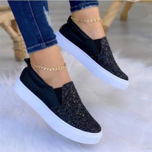 Nuevas Zapatillas Deportivas <span class=keywords><strong>de</strong></span> Lentejuelas a la Moda para Mujer, Talla Grande, Primavera Verano, Zapatos Planos Dorados para Ocio al Aire Libre, Mocasines Cómodos para <span class=keywords><strong>Dama</strong></span> - Product Image 2