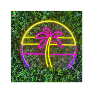 Drop shipping personalized Neon Sign No MOQ Led Acrylic Palm Tree Neon Signs for Home and Bar