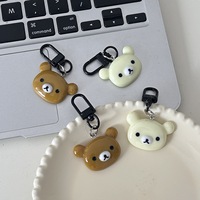 Porte-clés Rilakkuma Ours en Peluche Mignon pour Filles, Décoration de Clés de Voiture, Pendentifs de Sac à Dos, Breloques, Accessoires, Cadeau pour Enfants