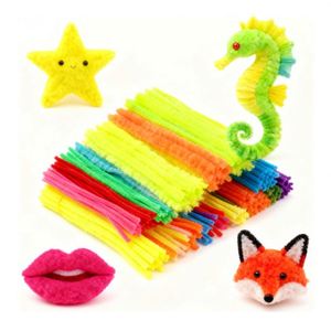 Kit de fournitures créatives DIY pour projets artistiques éducatifs scolaires : idées créatives avec des épingles à cheveux en chenille de velours de 8 mm - Product Image 5