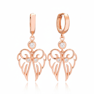 Pendientes colgantes de piedra blanca con forma de alas de Ángel, joyería de plata de ley 925 hecha a mano turca al por mayor - Product Image 2